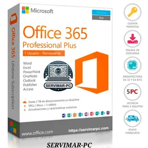 Microsoft Office 365 Professional Plus con Licencia de Por Vida